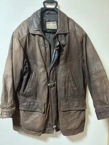 vintage leather fireman jacket brown