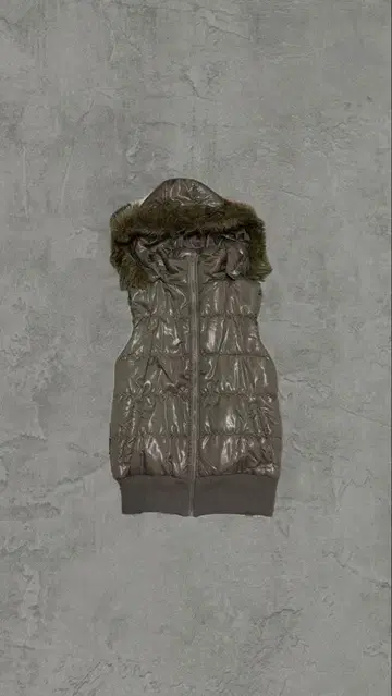 90s Dosch 퍼 후드 광택 다운 베스트 탈부착 가능