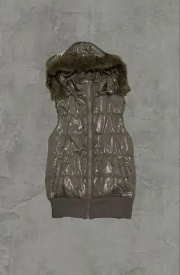 90s Dosch 퍼 후드 광택 다운 베스트 탈부착 가능