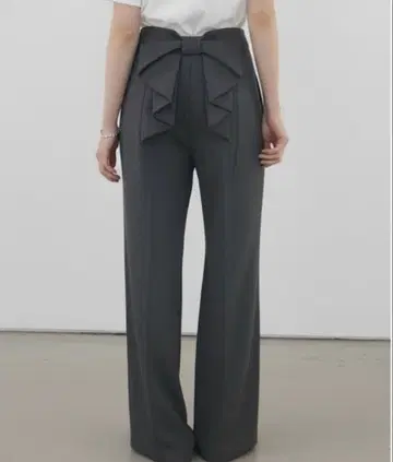 백리본 스트레이트 팬츠 슬랙스 와이드 실루엣