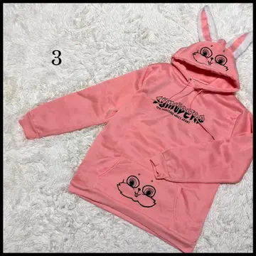 [ 토끼 귀 빅 루즈 후드티 ] 핑크 사이즈 3 루즈핏 캐주얼 여성용