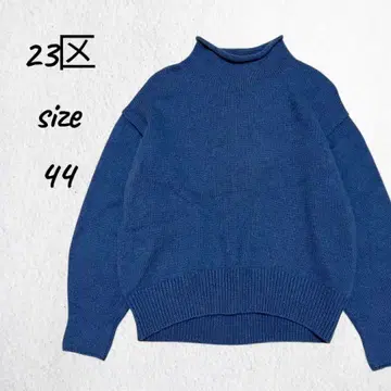 23구 / 울 캐시미어 롤넥 니트 스웨터 블루