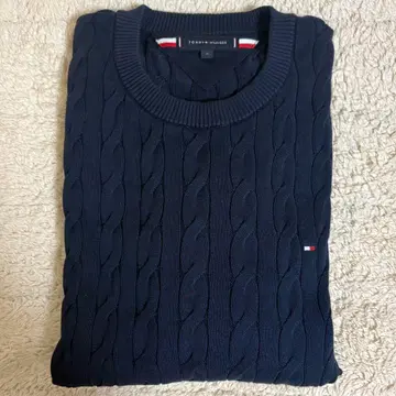 [ 새상품급 ] [ TOMMY HILFIGER ] 네이비 케이블 니트 M