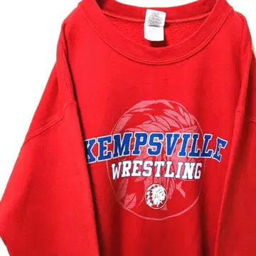 길단 캠프스빌 레슬링 로고 맨투맨 레드 빨간색 구제 의류