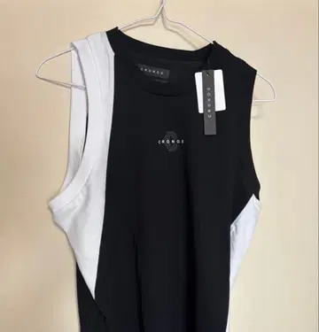 CRONOS 탱크탑 블랙 화이트 S