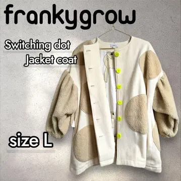 레어! frankygrow 프랭키그로우 도트 노카라 코트 자켓