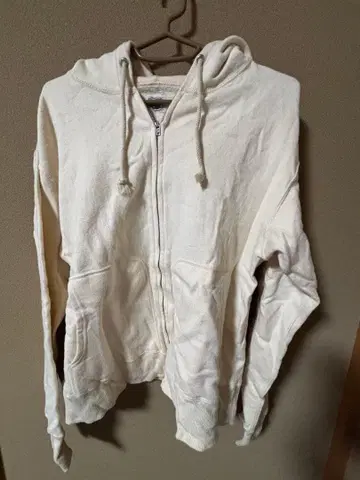 텐더 로인 지퍼 후드티 화이트