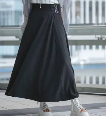 HARE 트리플 벨트 서큘러 스커트