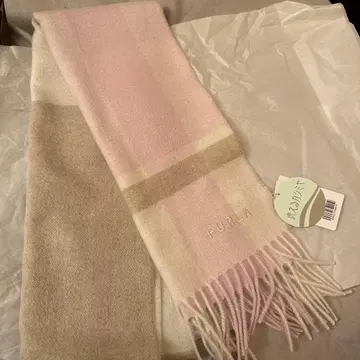 FURLA 체크 무늬 머플러 캐시미어