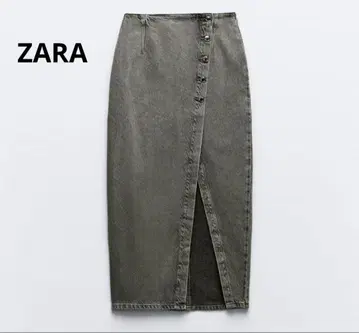 zara 데님 스커트 크로스오버 데님 미디 스커트 US 사이즈
