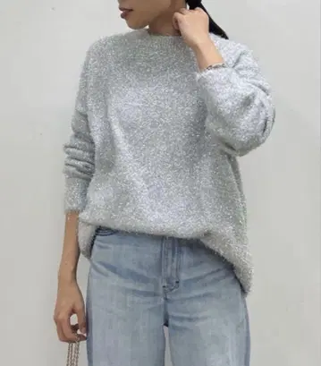 라운지 드레스 라메 니트