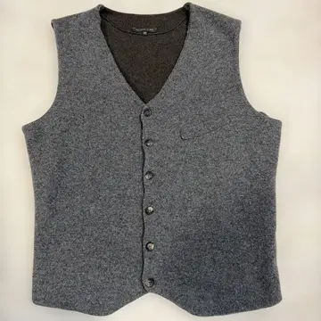 SCAGLIONE 그레이 V넥 캐시미어 혼방 울 베스트 M 사이즈