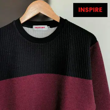 인스파이어 바이컬러 절개 크루넥 맨투맨 트레이닝복
