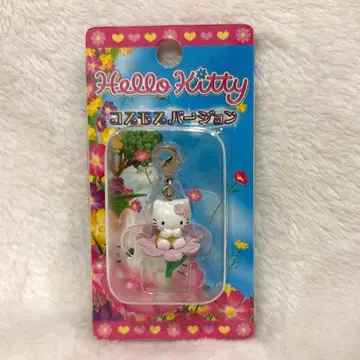 [레어] 지역 한정 키티 코스모스 버전 스트랩 지퍼 마스코트 새상품