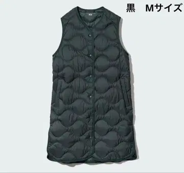 유니클로 울트라 라이트 다운 롱 베스트 M 블랙