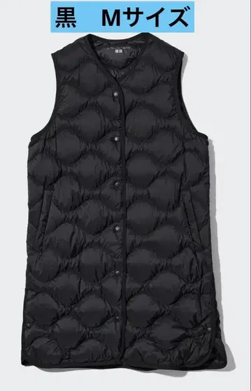 유니클로 울트라 라이트 다운 롱 베스트 M 블랙