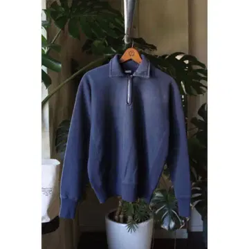 A.PRESSE 빈티지 하프 집 스웨트 셔츠 아프레쎄