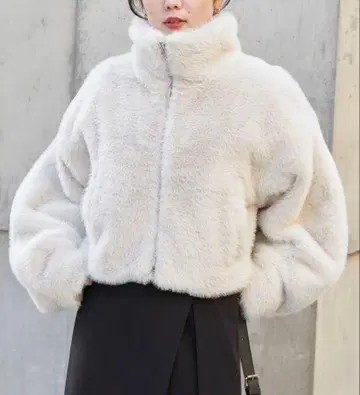 Chico 퍼 스탠드 지퍼 블루종