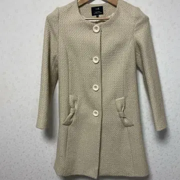 23구 아이보리 롱 코트 36 노카라