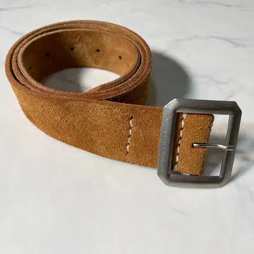 [ 새상품급 ] 웨어하우스 벨트 스웨이드 팔각 버클 가죽 브라운