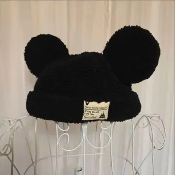디즈니 미키 모자 캡 보송보송 블랙