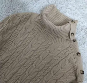 쿠미쿄쿠 케이블 짜임 베이지 니트 원피스 KUMIKYOKU M