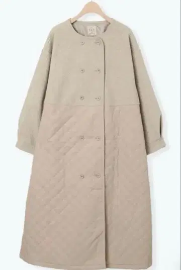 사만사 모스모스 멜톤 절개 퀼팅 코트 베이지