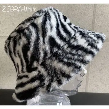 배송비 포함 모자 퍼 버킷햇 제브라 패턴 버킷 햇 남녀 방한 탈취 wh