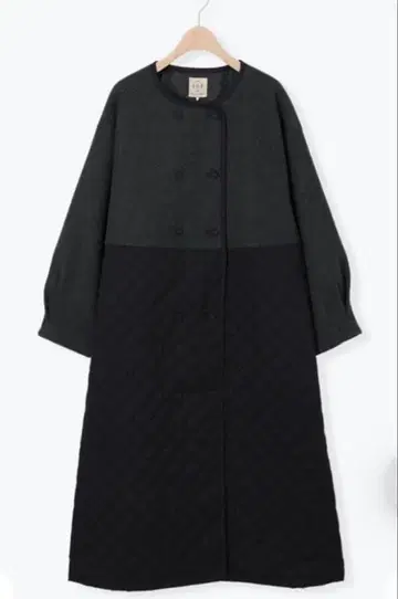 사만사 모스모스 멜톤 절개 퀼팅 코트 차콜 그레이