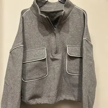 그레이 하프 지퍼 트레이닝복