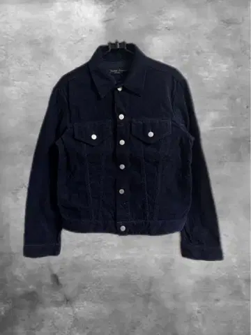 네이비 코듀로이 자켓 짧은 기장