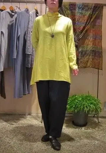 JURGENLEHL 요건 레일 파인 울 코튼 링크 튜닉