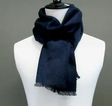 새상품 남성용 헤링본 실크 수플레 머플러 [Paisley] Navy