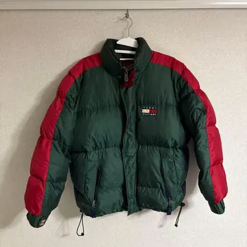 타미 힐피거 다운 자켓 그린/레드