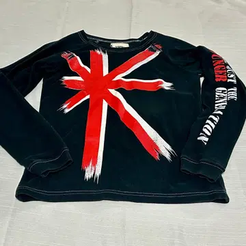 유니언 잭 프린트 맨투맨 블랙 개성파