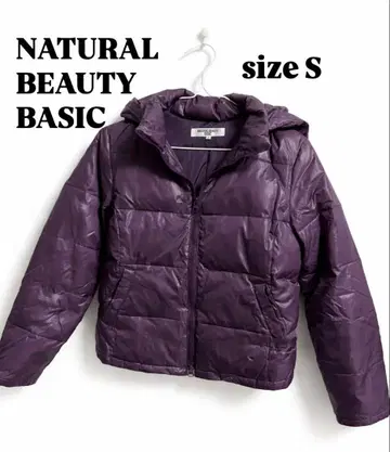 NATURAL BEAUTY BASIC 퍼플 다운 자켓 S