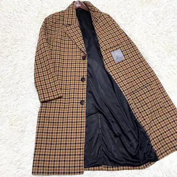 [새상품급] ZARA 체스터 코트 체크 롱 기장 브라운 계열 S