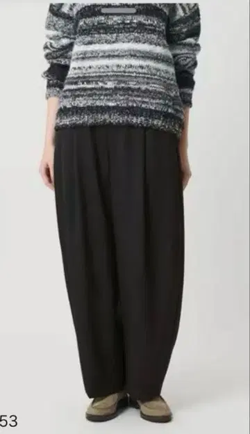 모 폴리에스테르 커브 팬츠 워셔블