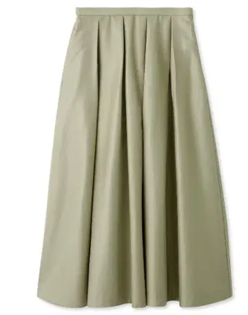 미라 오웬 턱 볼륨 매트 새틴 레어 롱 스커트