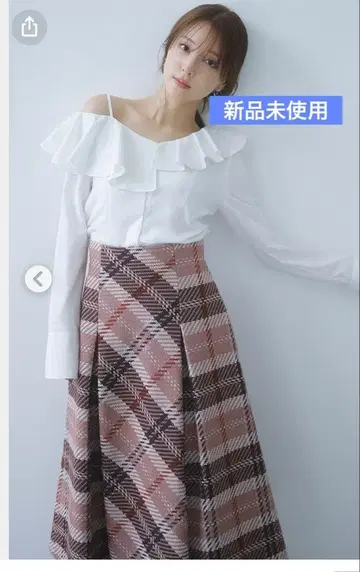 미사용 새상품 택 없음 snidel 로빙 체크 롱 스커트 사이즈 1