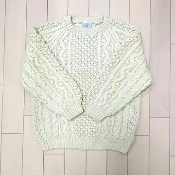 헤비 니트 아이보리 케이블 니트 스웨터 긴팔