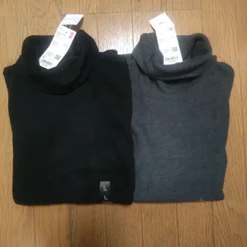 UNIQLO HEATTECH 터틀넥 L 블랙 그레이