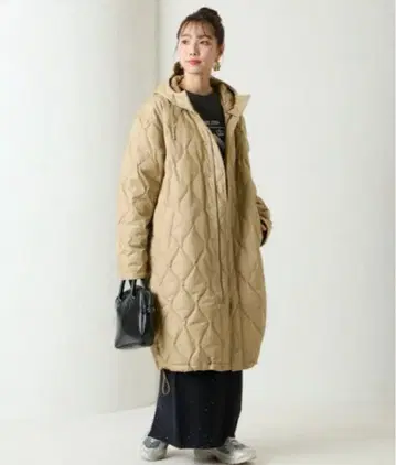 TAION x FREAK'S STORE 퀼트 후드 롱다운