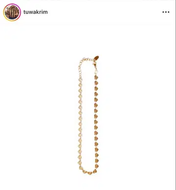 TUWAKRIM 골드 목걸이 하트컷 초커