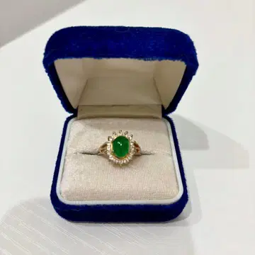 그린 컬러 타원형 반지 다이아몬드풍 유품 정리