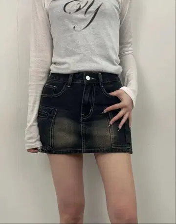 emmy 데님 미니 스커트 S 사이즈