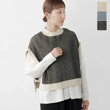 utilite 유틸리티 하이 벌키 와플 크루넥 베스트