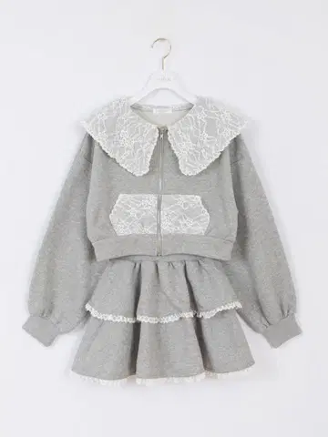 evelyn 세일러 레이스 셋업 그레이 GL