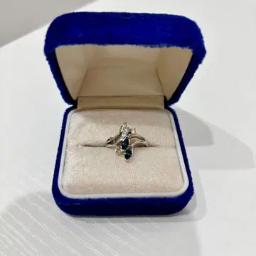 엘레강트 실버 반지 파란색 스톤 반지 유품 정리