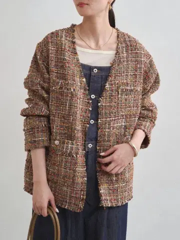 LOUNGEDRESS 믹스 트위드 자켓